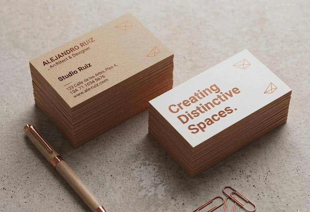 Tarjetas sobre papel sustentable